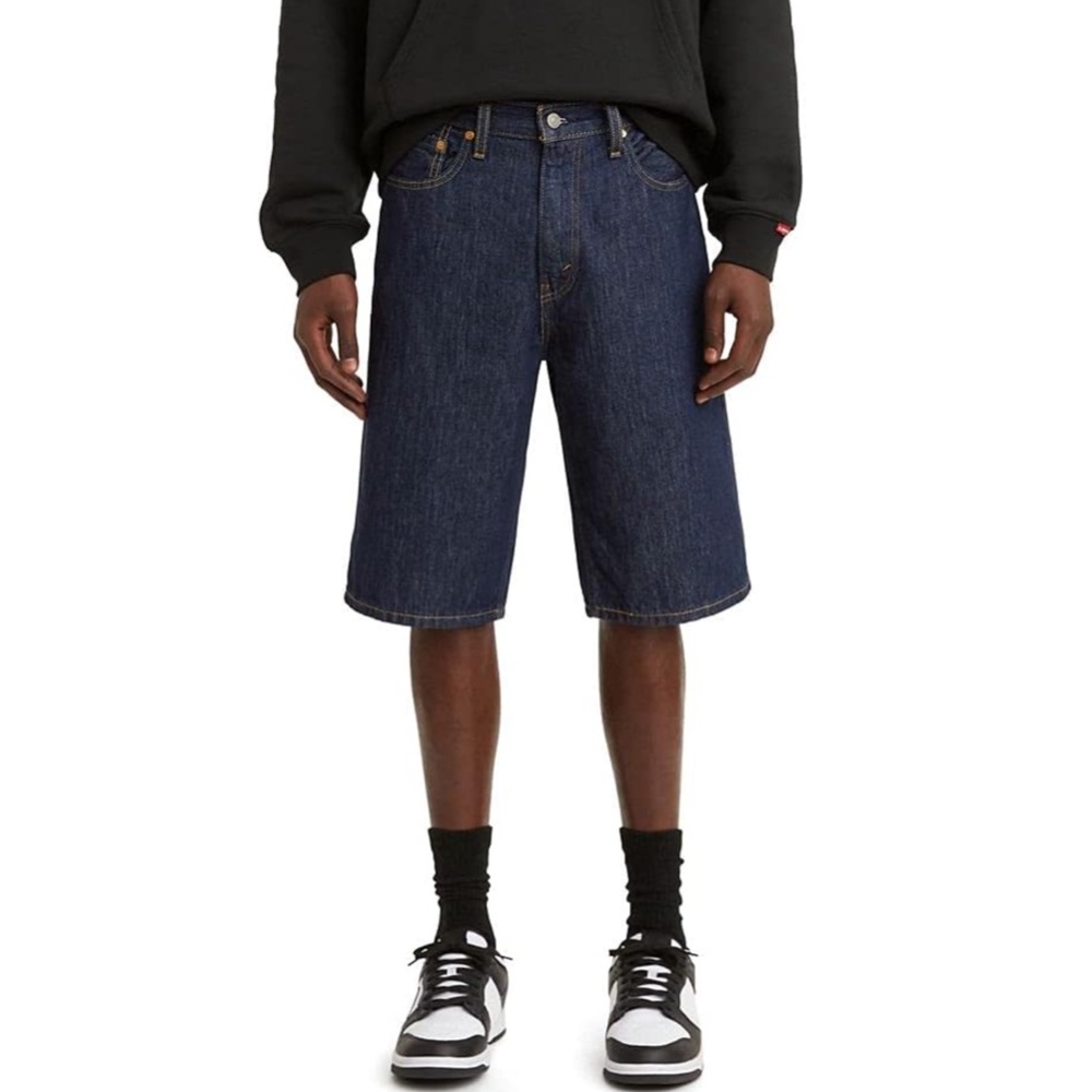 Levi's NWT Mens 469 Loose Lazy Shorts Jean Jorts - Dark Indigo - Size 36 Waist